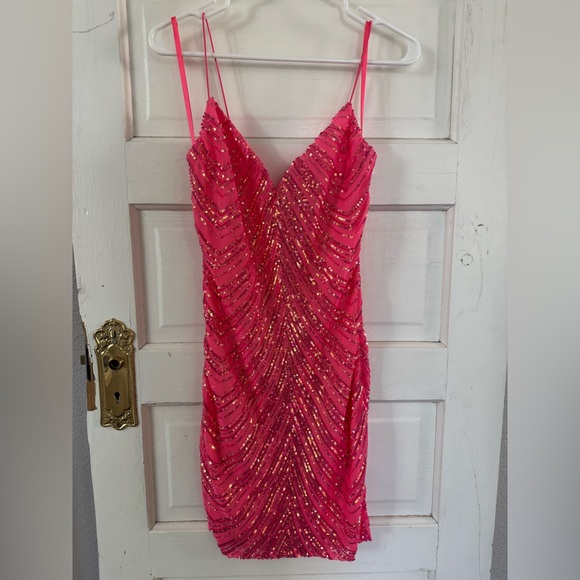 Coleen Sequin Striped Bodycon Party Dress - Picture 4 of 9